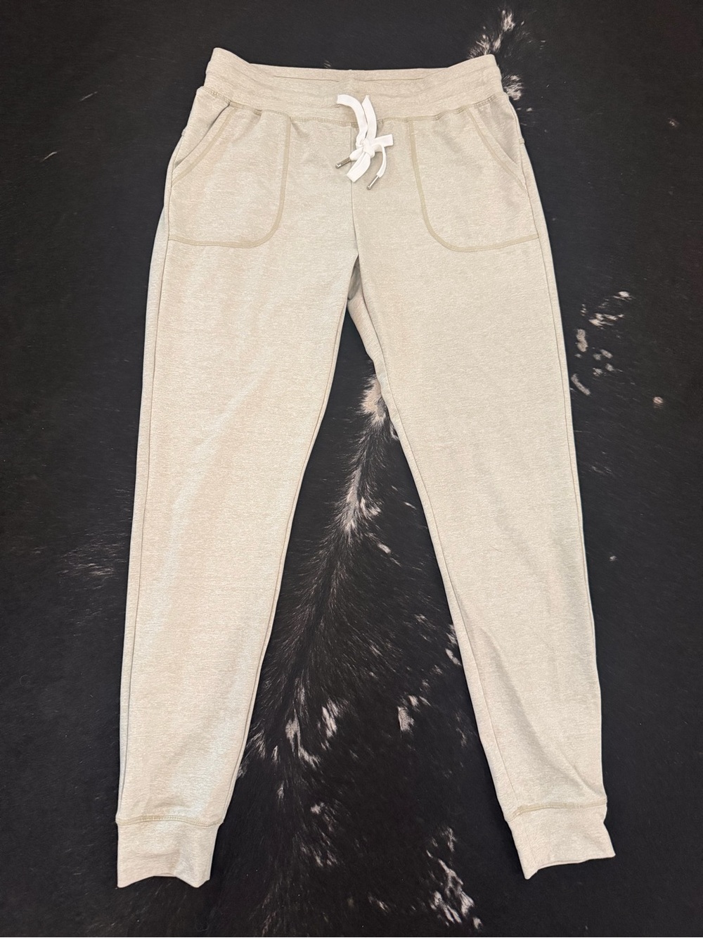 ZYIA Light Cream Women's Jogger Pants with Drawstring